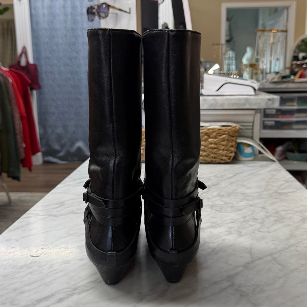 Frye Black Sunny Multi Strap Leather Boot Size 9 - Picture 2 of 12